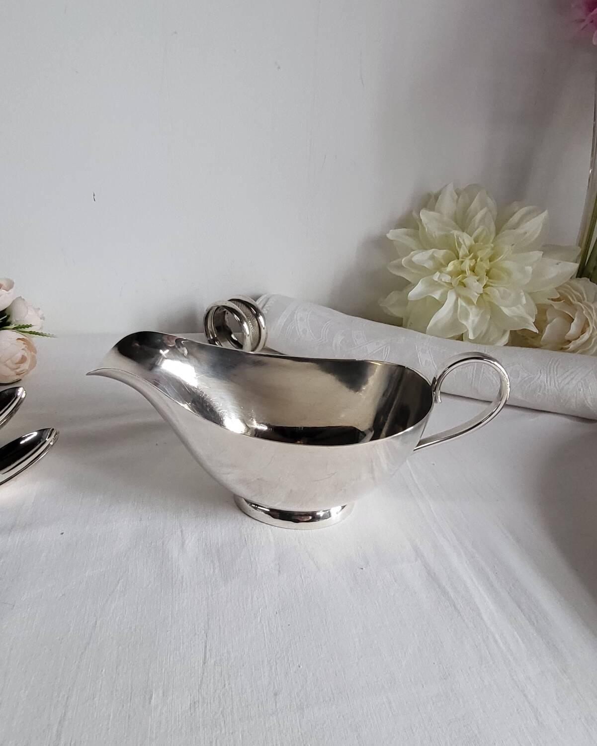 Silver-plated sauce boat