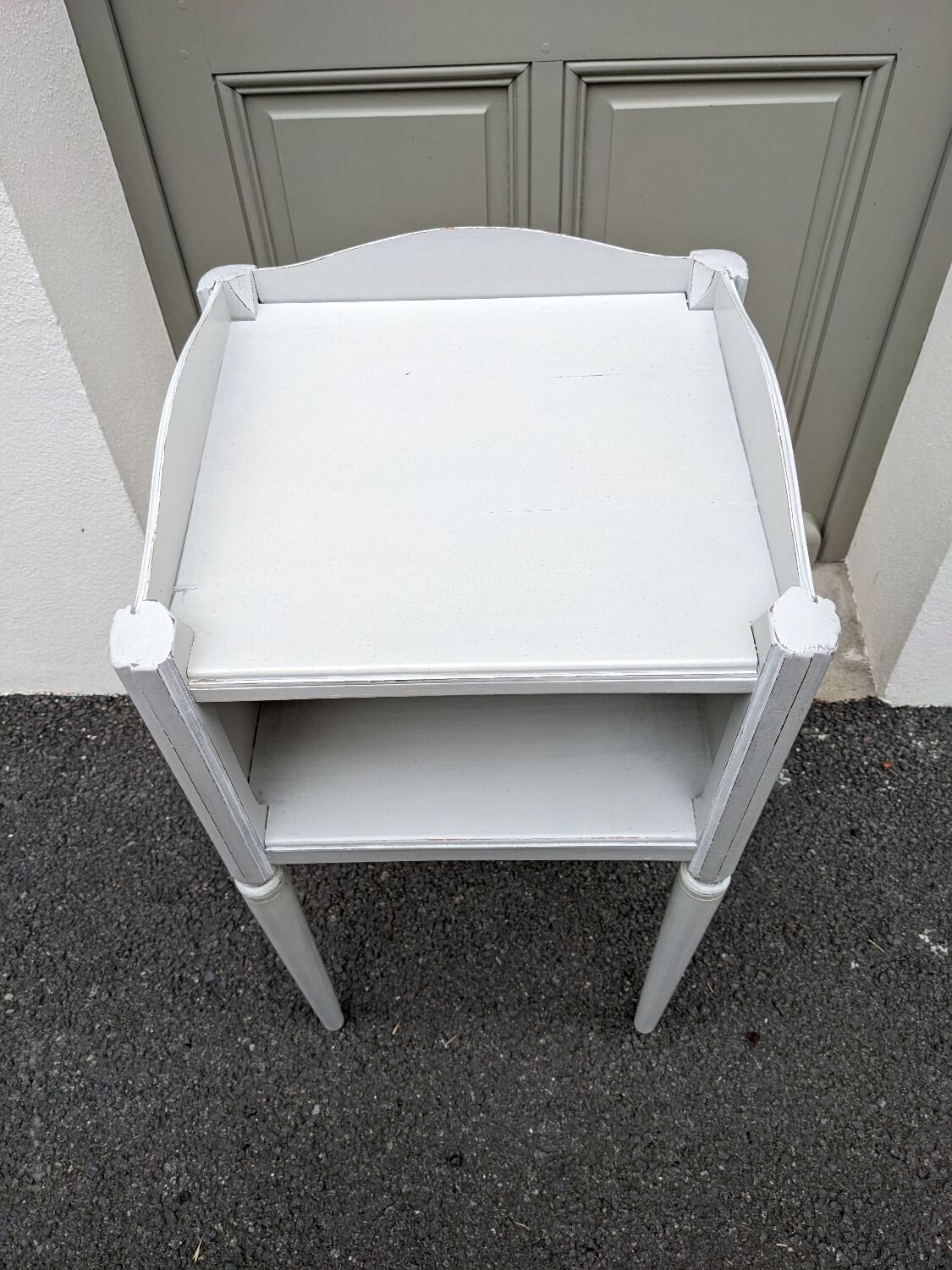 Painted and patinated bedside table