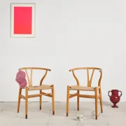 Pair of CH24 Wishbone chairs by Hans J. Wegner, Denmark, 1970s