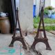 Pair of fire dogs Eiffel Tower 1900