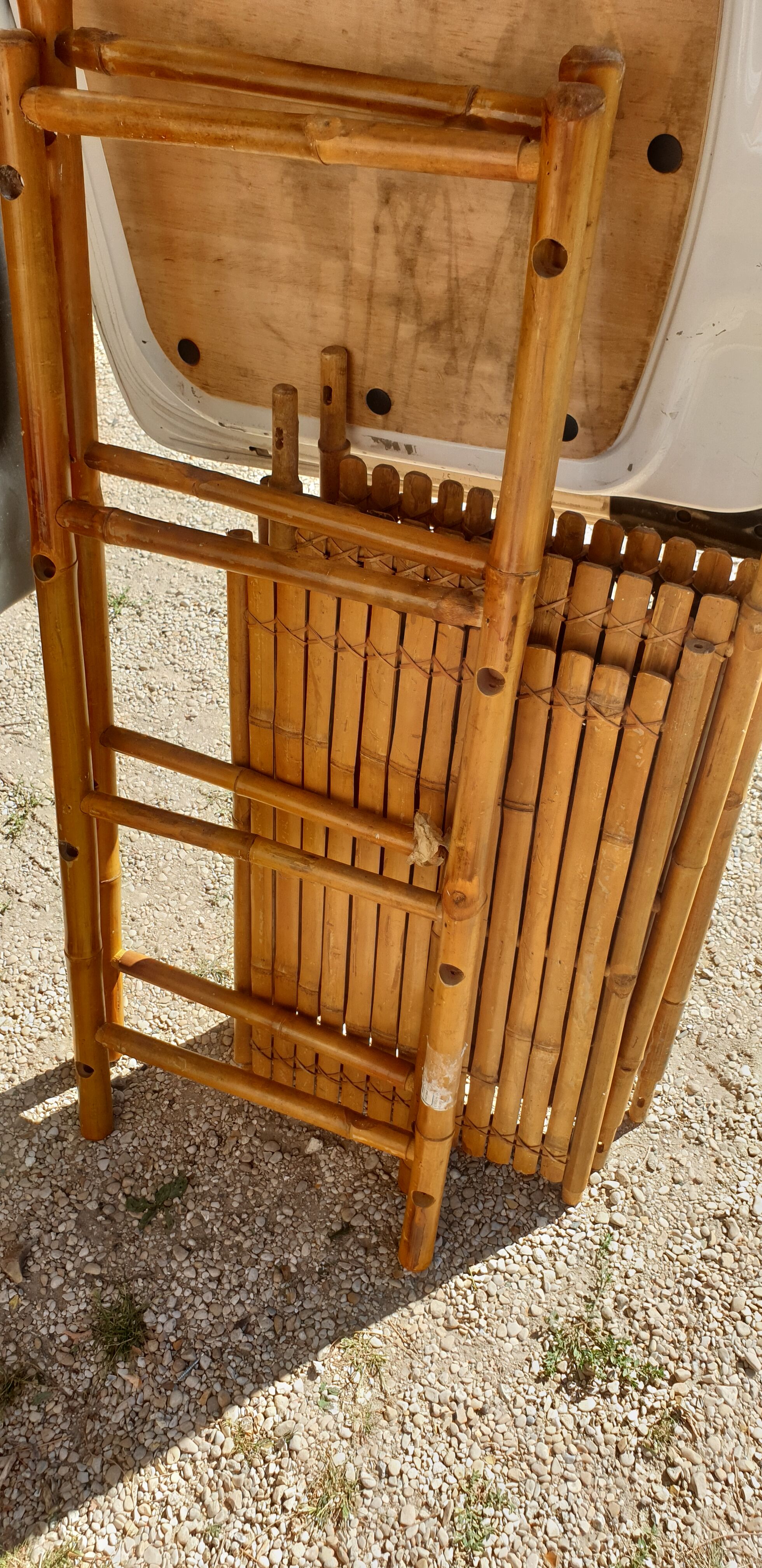 Seventies bamboo bookcase shelf