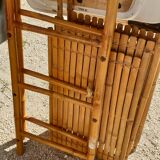 Seventies bamboo bookcase shelf