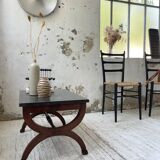 Empire style marble and mahogany coffee table