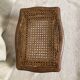 Low wooden stool with caning H 12 cm