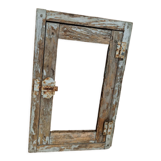 Fenestron ancien en bois 35x55 cm