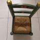 Chaise enfant bois et paille vintage