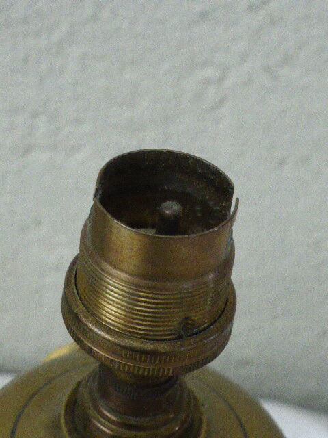 Table lamp base brass brass, ancient, shade plant