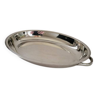 Plat ovale en métal argenté