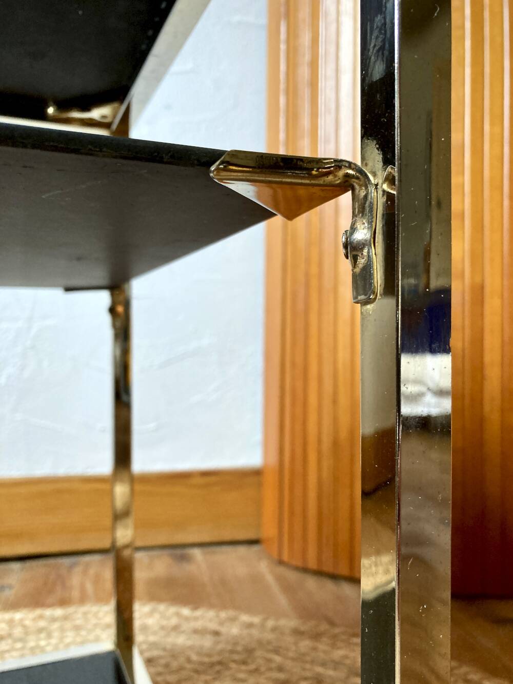 Gold metal side table, in the style of Maison Jansen, 1970s.