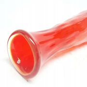 Vase en forme de haricot, en verre rouge, Ząbkowice, Pologne, années 1970
