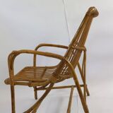 Pair of vintage bamboo armchairs, Bonacina style