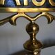 Brass Cash brewery counter plate on foot