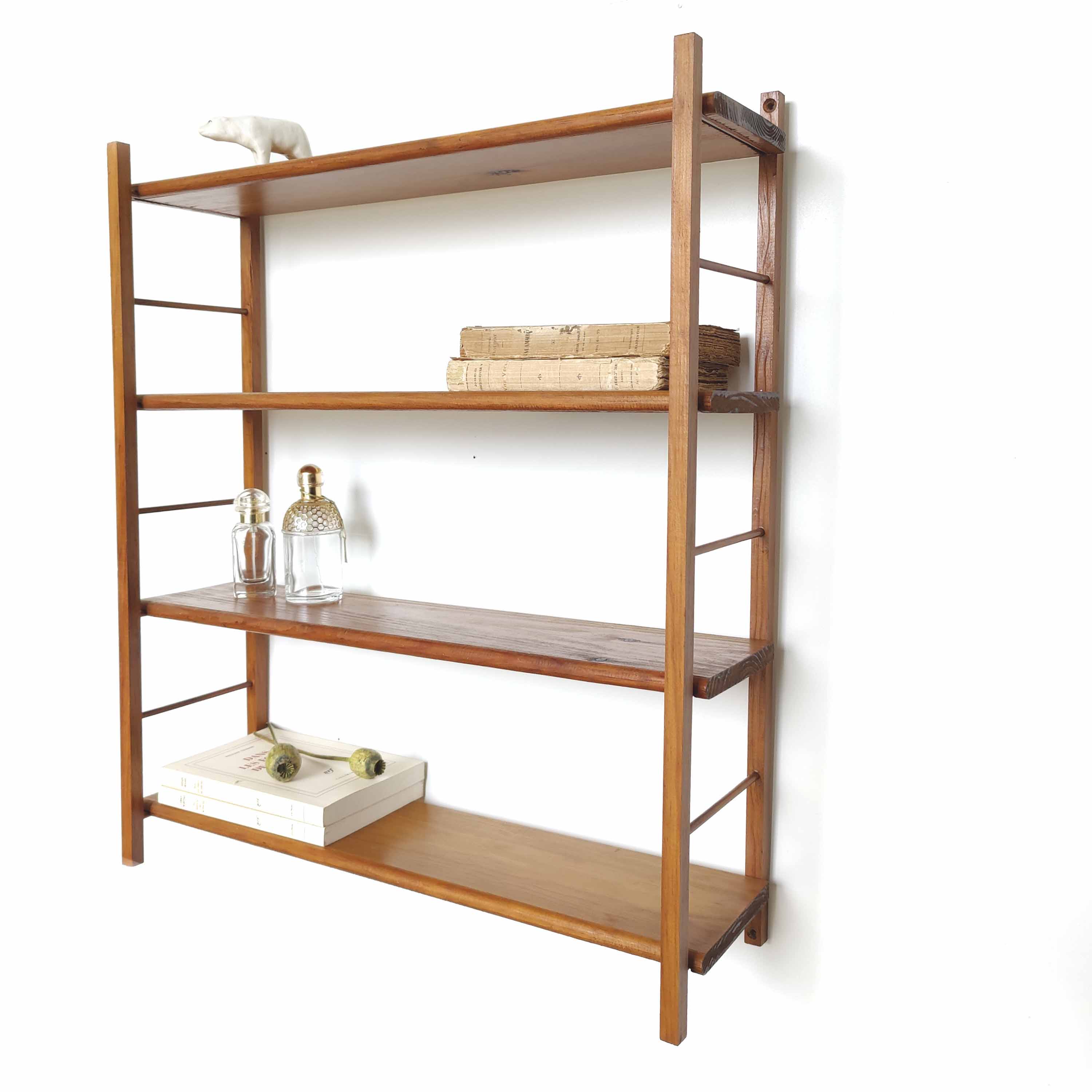 Vintage wood wall shelf