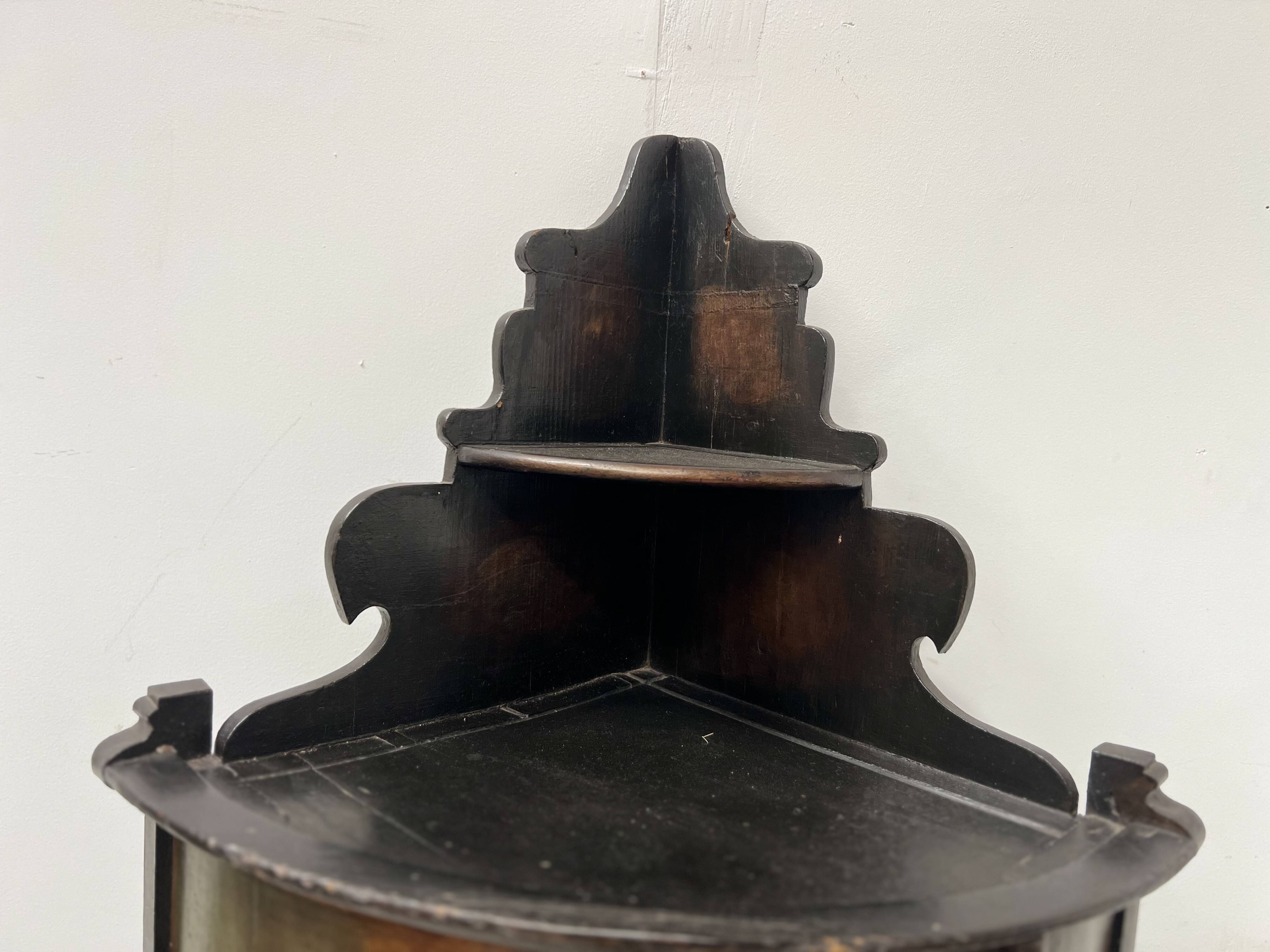 Half-moon corner cabinet decorated with a biblical scene, 19th century