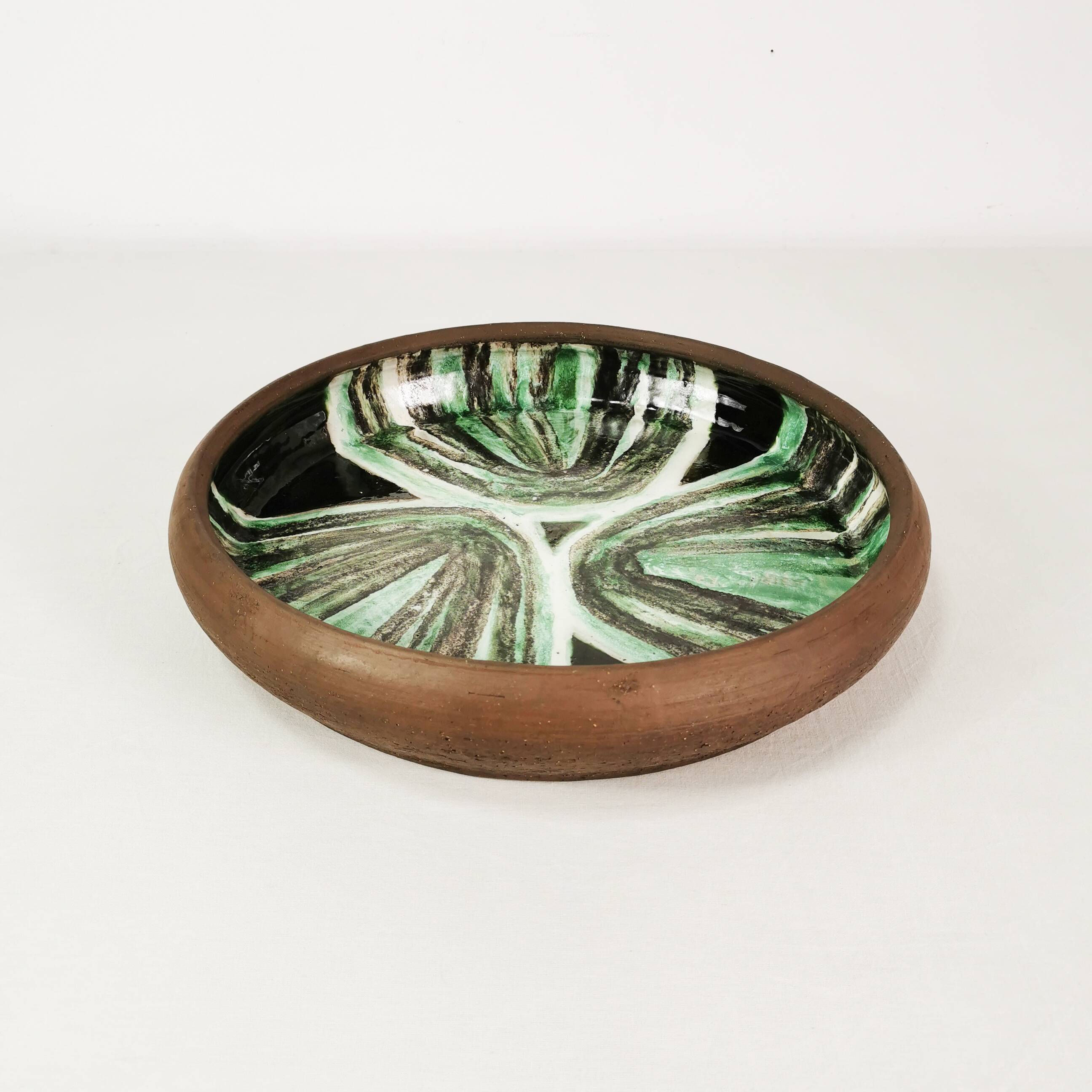 Duża, ceramiczna patera- misa Mid Century, Dania, lata 60.