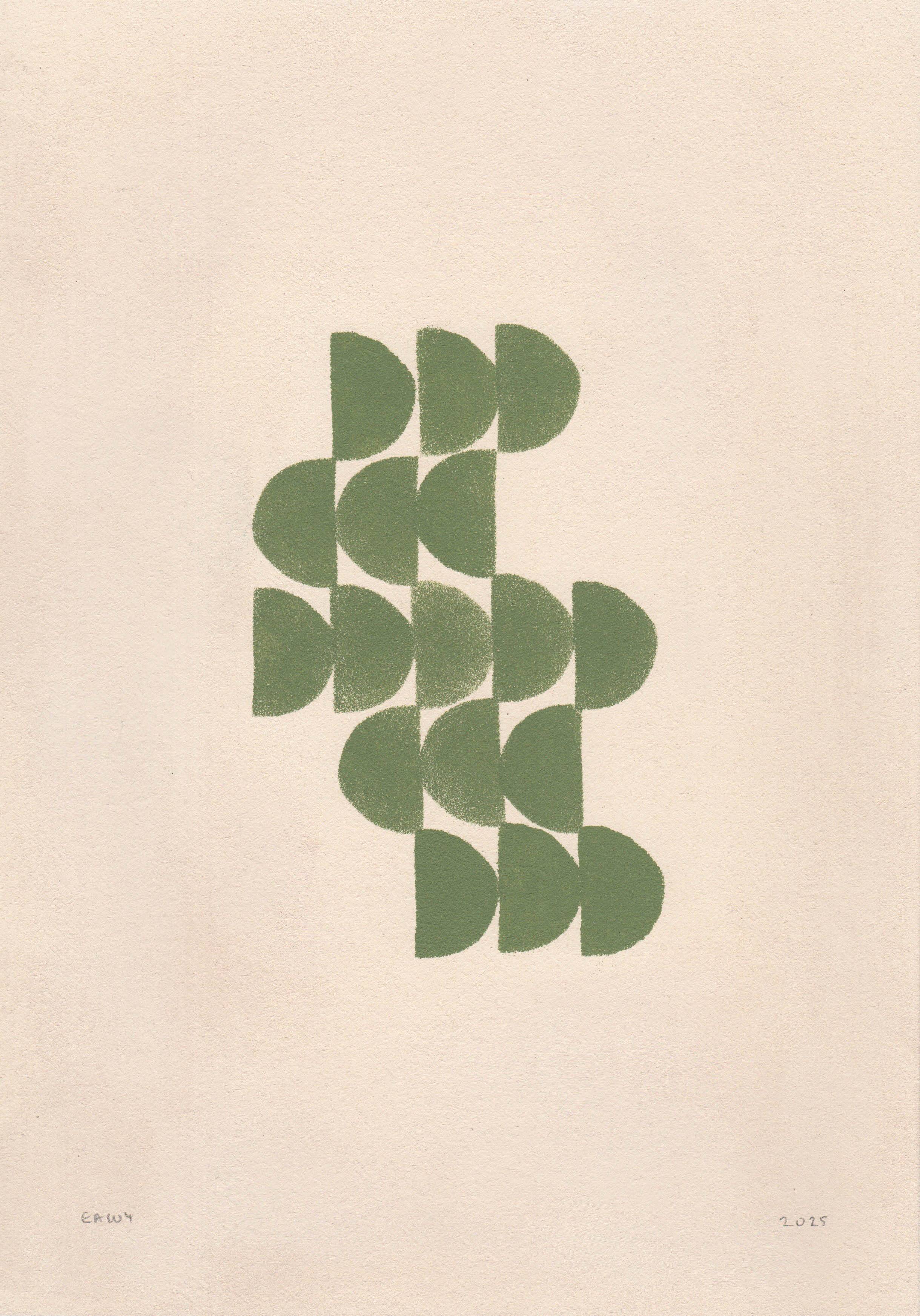 Collection of 10 paintings on paper in warm and cool tones signed Eawy.