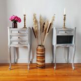 Pair of weathered bedside tables