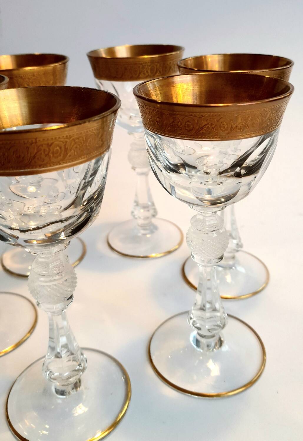 6 Moser Bohemian Crystal Liqueur Glasses
