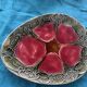Set of art nouveau slurry consisting of a large dish and 3 small collector's jars