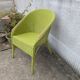 Lime green wicker armchair