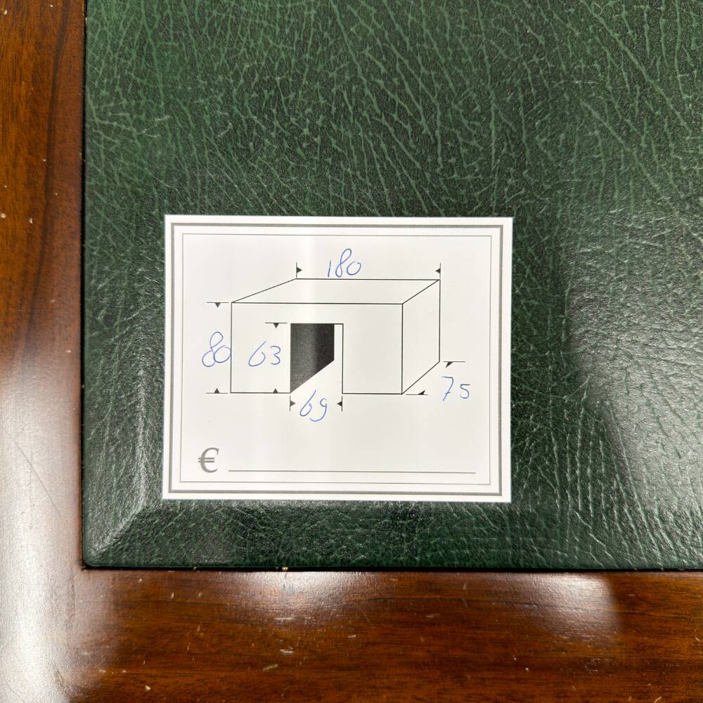 Classic English Desk Green Leather Inlay
