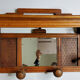 Wooden wall coat rack, 4 hooks, Art Deco style, 71 cm