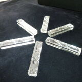 Set of 6 rectangular shaped lead crystal knife holders
