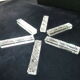 Set of 6 rectangular shaped lead crystal knife holders
