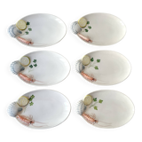 Vintage Italian majolica plates, seafood plates.