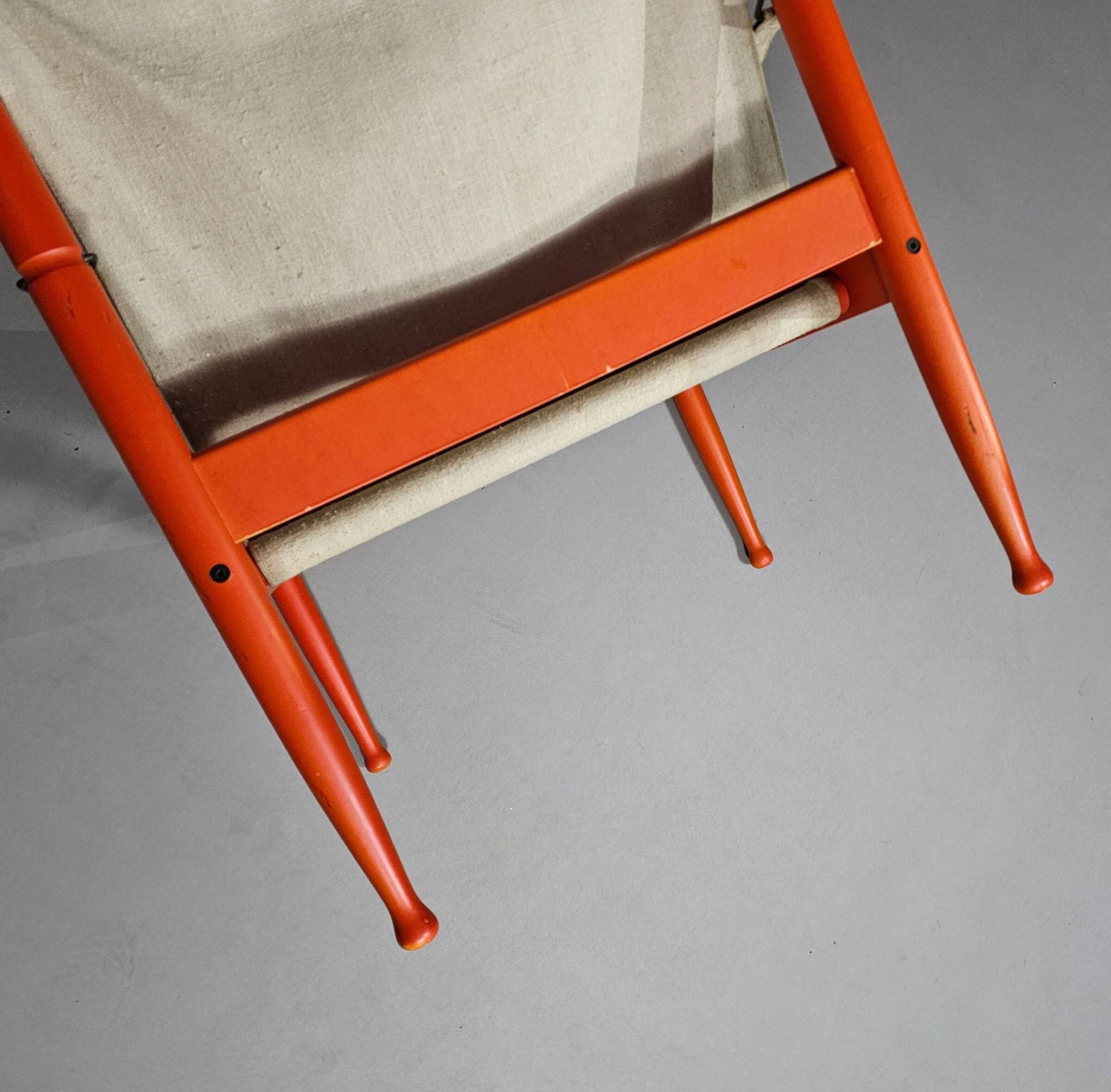 Safari lounge chair, model 30, designed by Erik Worts and manufactured by Niels Eilersen, Denmark 1960.
