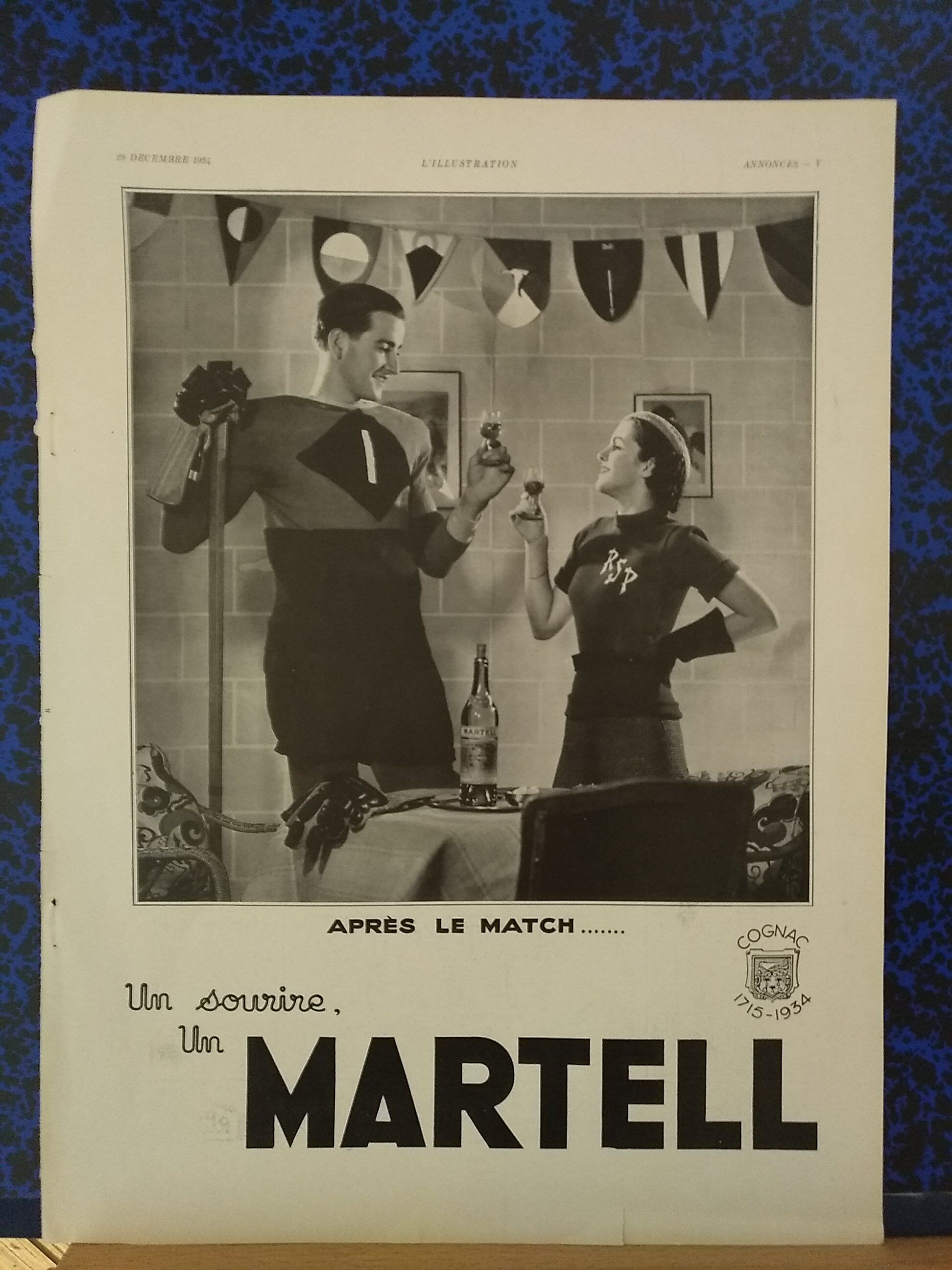 Publicité papier Cognac Martell année 1934