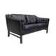 Vintage Scandinavian black leather sofa