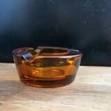 Amber glass ashtray