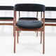 1960s Danish Teak Dining Chairs in Black Velvet