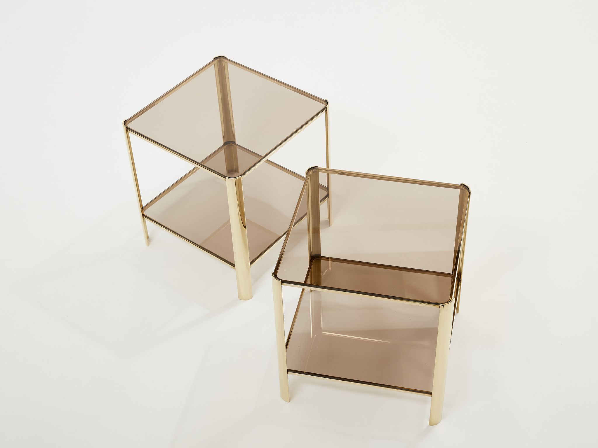 Pair of tables ends of bronze sofa 60s