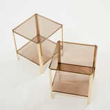 Pair of tables ends of bronze sofa 60s