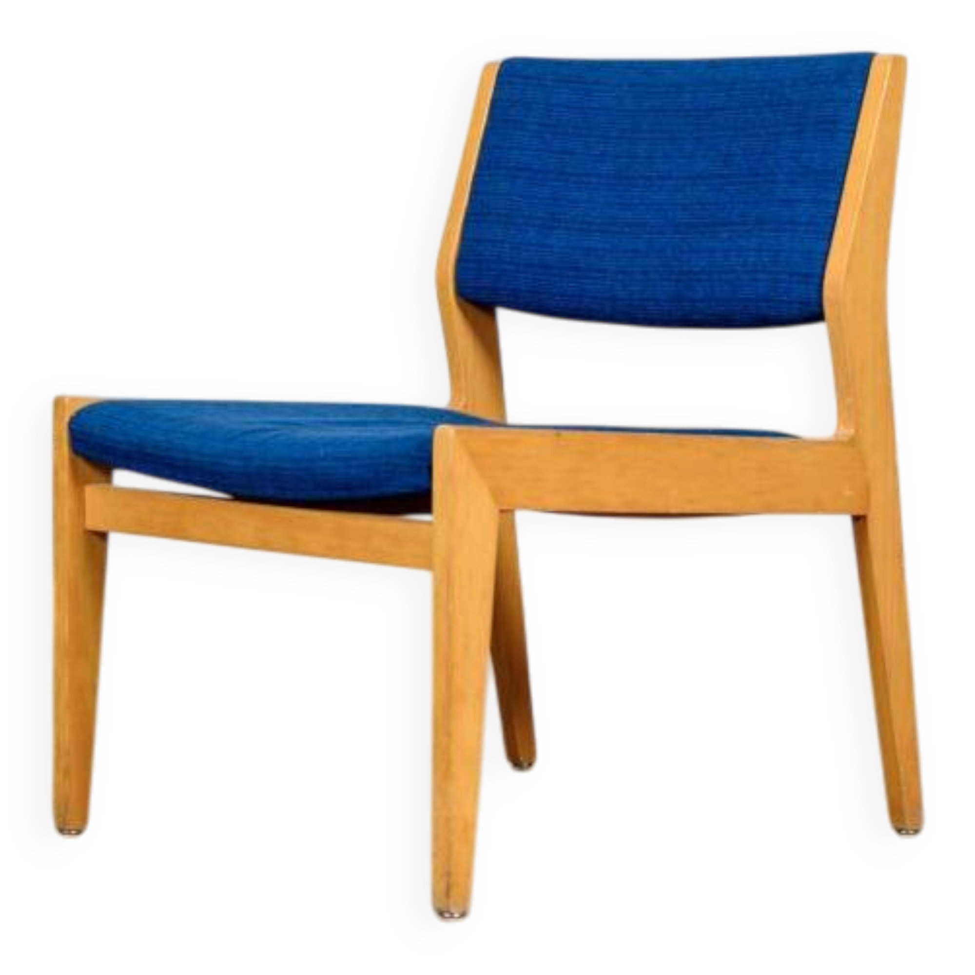 Chauffeuse en bois et tissu bleu