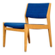 Chauffeuse en bois et tissu bleu