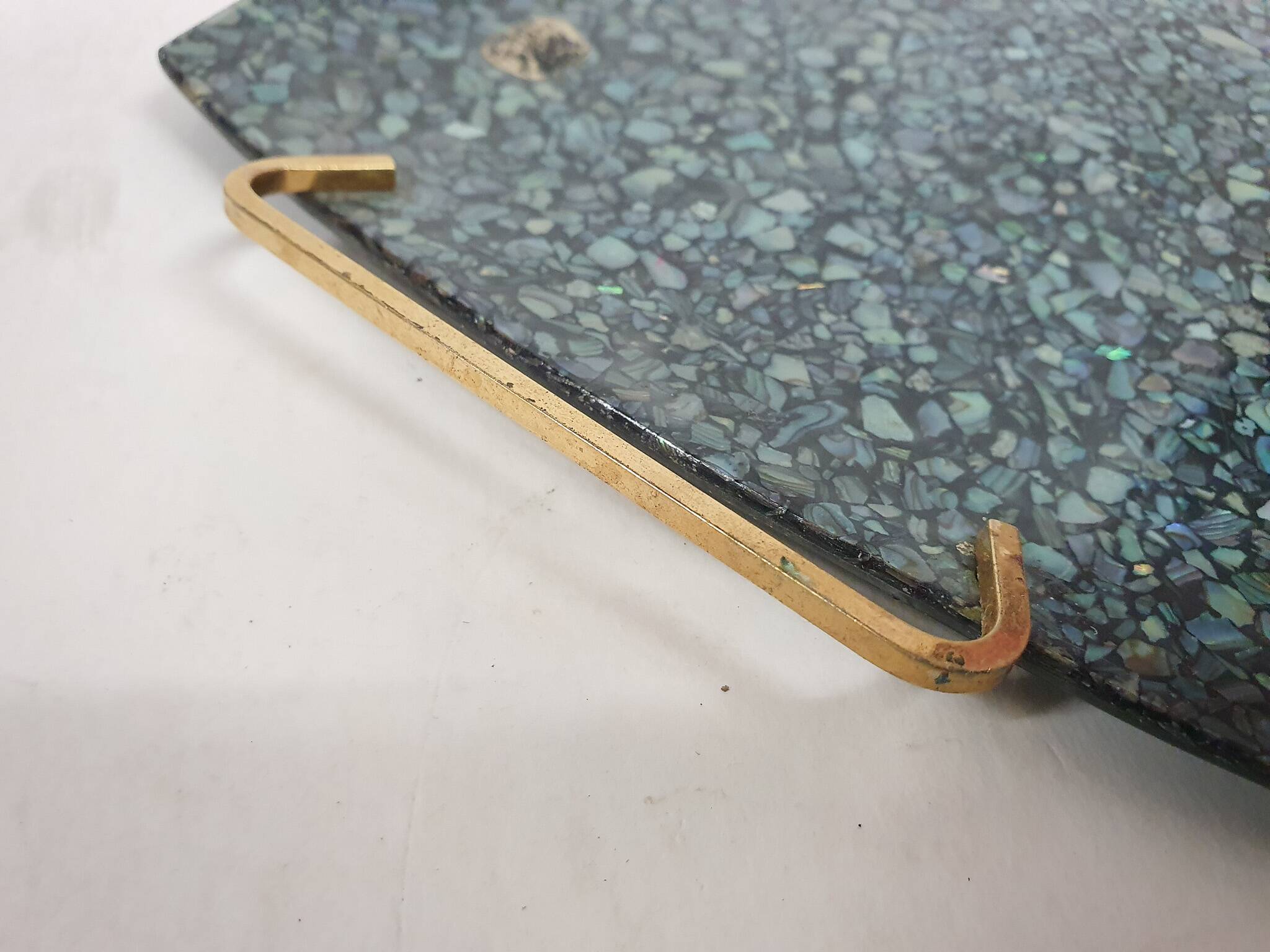 Vintage Salt and Pepper shaker in Paua shell, by Koha, New Zealand 1950's