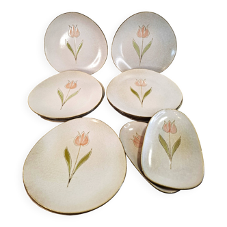 Niderviller Tulip stoneware plates and bowls