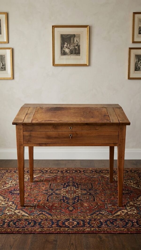 Bureau pupitre ancien en bois massif 1920/1940