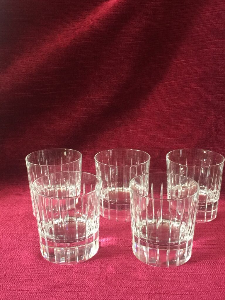 Set of 5 christofle glass with whisky