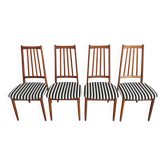 Set of 4 Mid-Century Modern chairs in solid teak from the 1960s.
