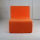 Armchair "space age" foam and orange jersey. Circa 1970