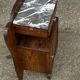 Art Deco bedside table in oak and marble