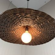 XXL rattan wicker hanging lamp 1960’s