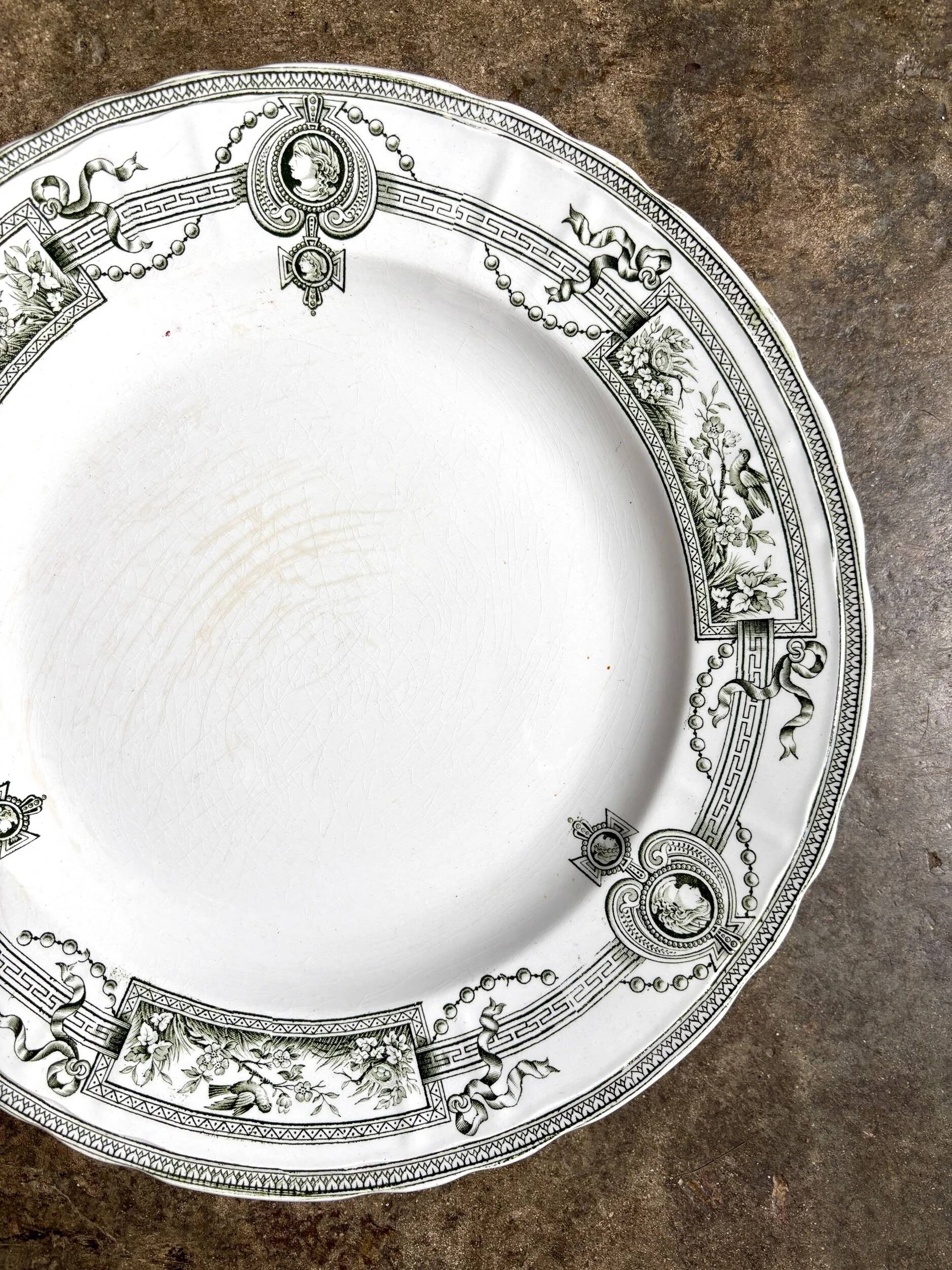 Round ironstone dish from St Amand and Hamage, "Medallion" service