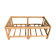 Table basse vintage en rotin et verre