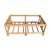 Vintage coffee table in rattan and glass