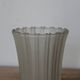 Old frosted glass lamp globe with fluted design – Raised rose decoration – H 14 cm